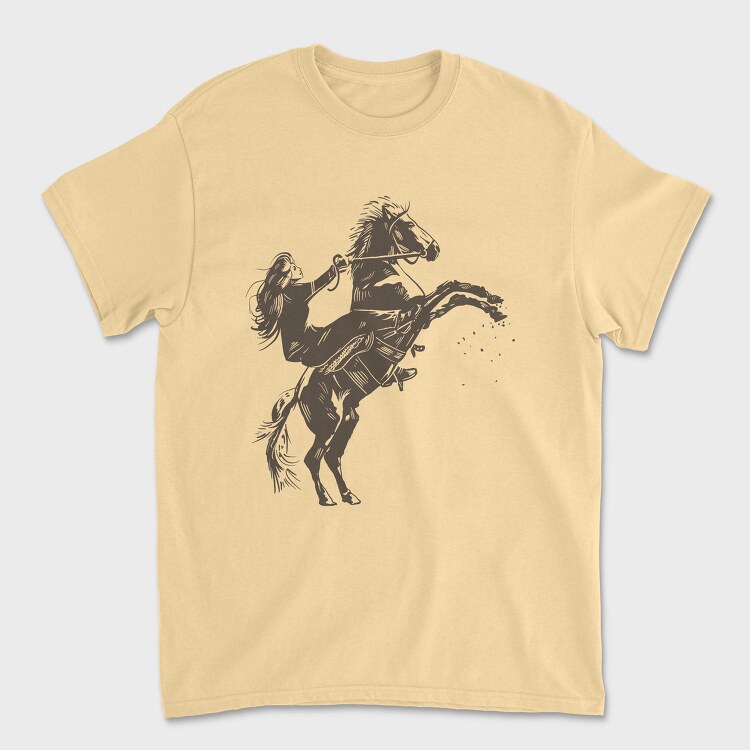Girl Equitation Horse Two Feet, Tricou Barbati (Unisex)