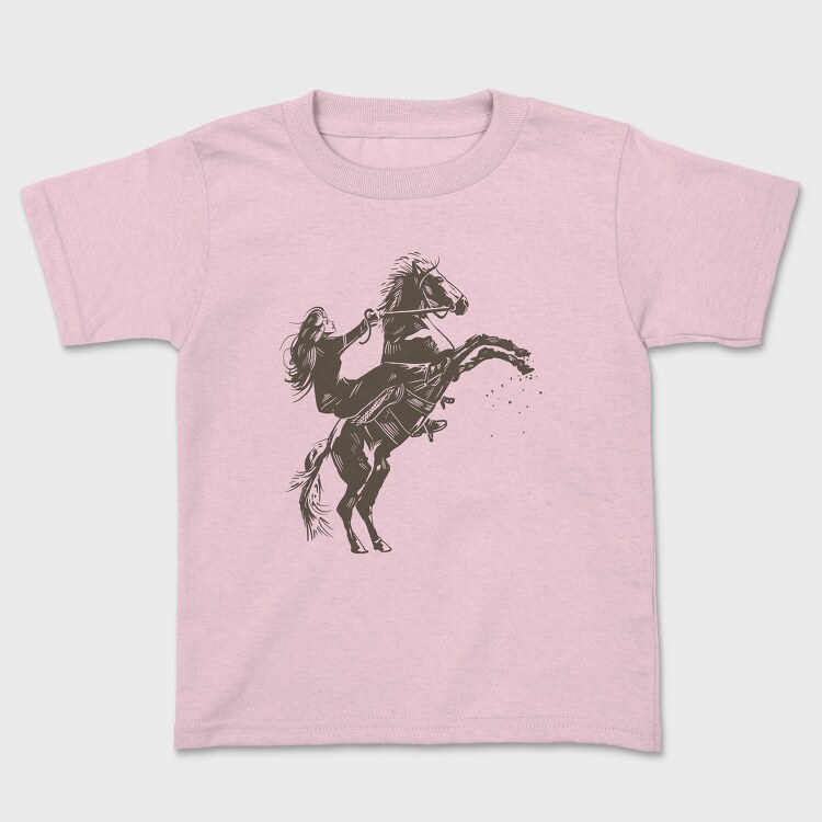 Girl Equitation Horse Two Feet, Tricou Copii