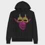 Goat Wearing Glasses, Hanorac Oversize Barbati (Unisex)