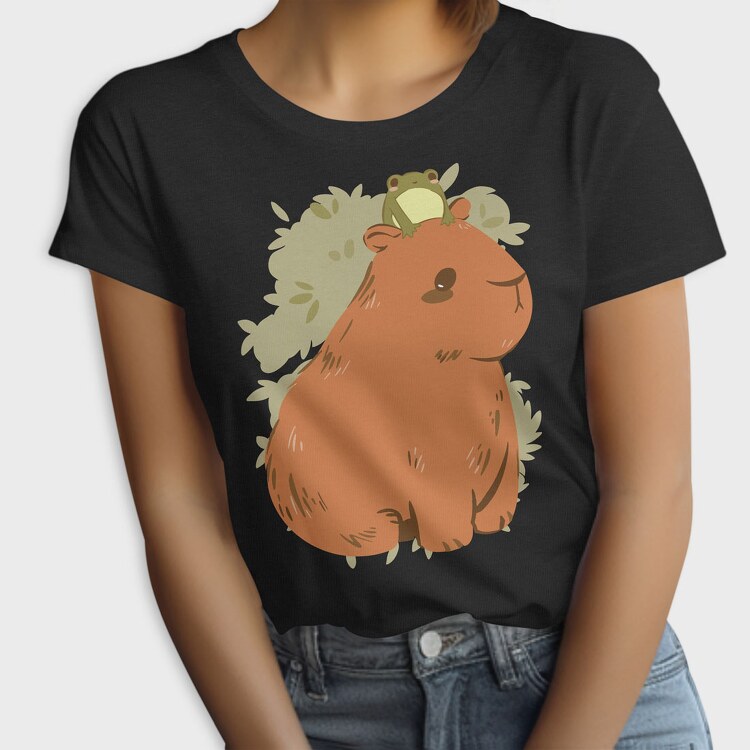 Cute Capybara Frog, Tricou Femei