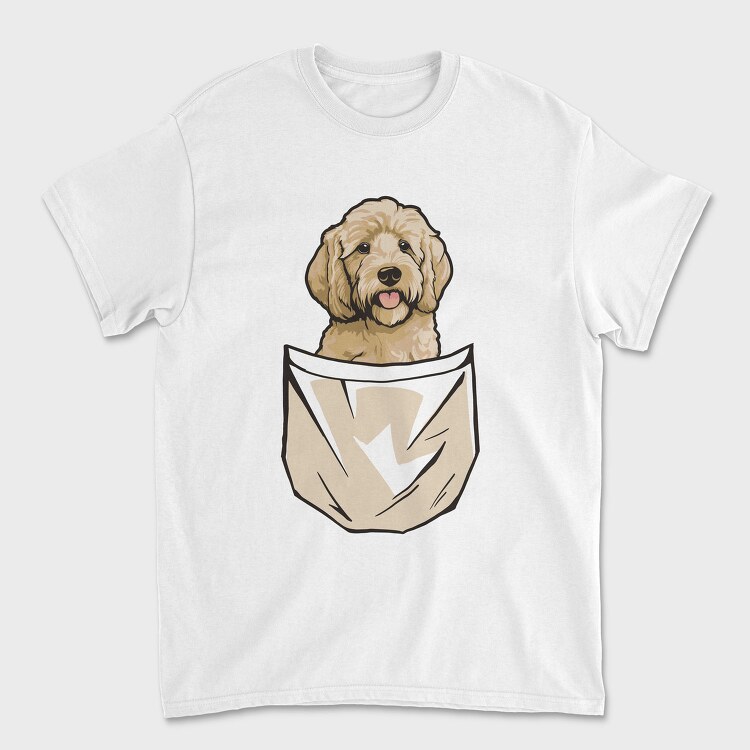 Golden Doodle Dog Pocket, Tricou Barbati (Unisex)