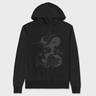 Snake And Flowers Tattoo, Hanorac Oversize Barbati (Unisex)