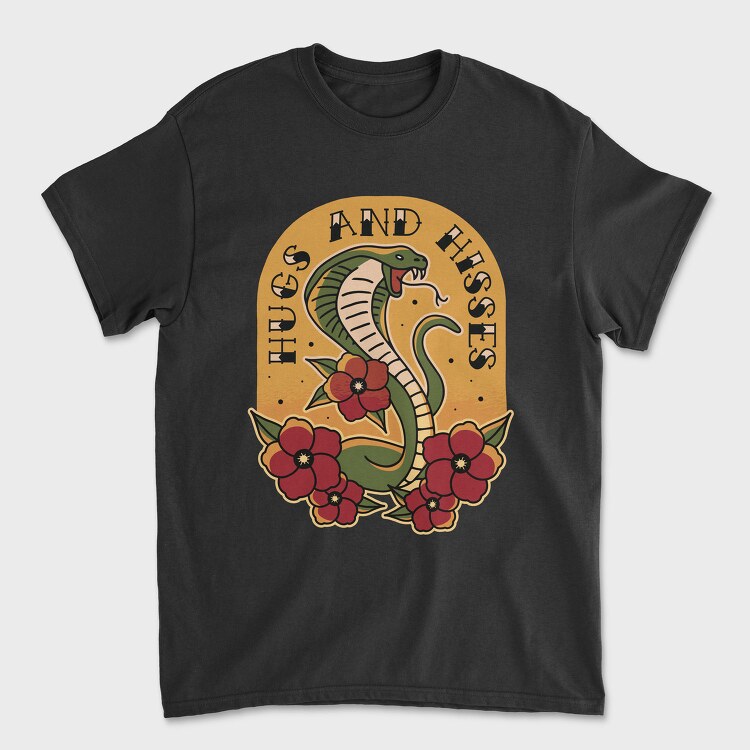 Snake Cobra Tattoo Style, Tricou Barbati (Unisex)