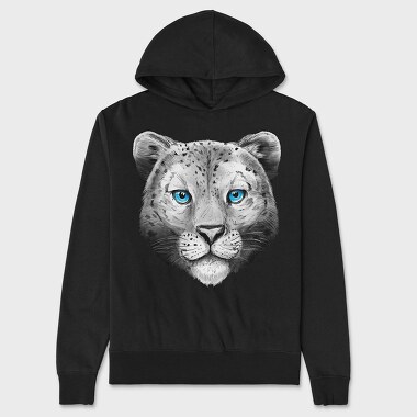 Snow Leopard Portrait, Hanorac Oversize Barbati (Unisex)