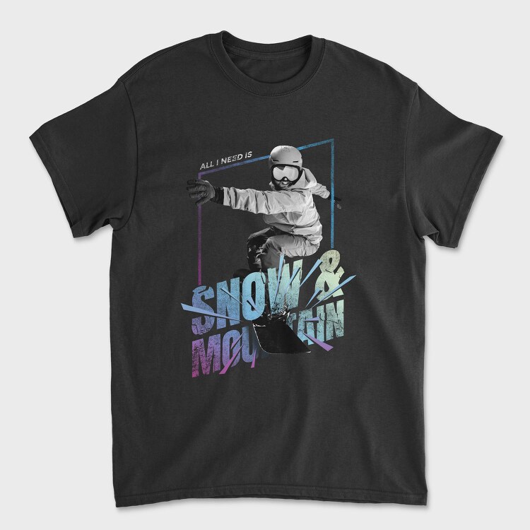 Snowboarding Sport Athlete Snow And Mountain, Tricou Barbati (Unisex)