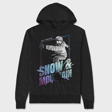Snowboarding Sport Athlete Snow And Mountain, Hanorac Oversize Barbati (Unisex)