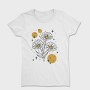Sparkling Flowers And Circles Vintage, Tricou Femei