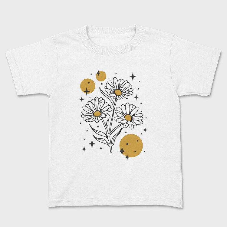Sparkling Flowers And Circles Vintage, Tricou Copii