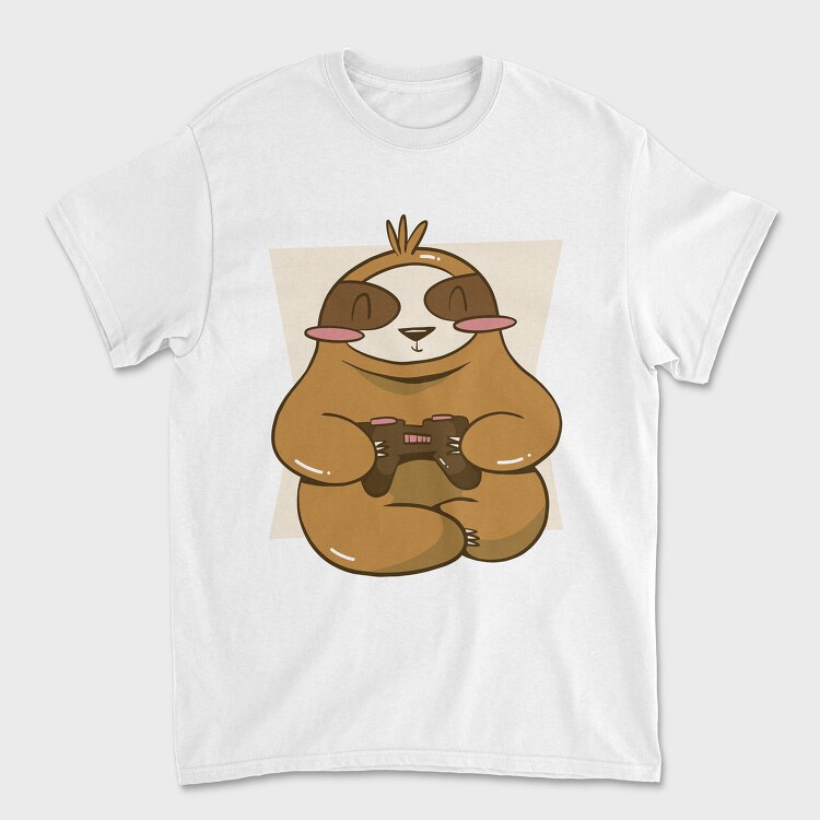 Gamer Sloth With Joystick Gaming, Tricou Barbati (Unisex)