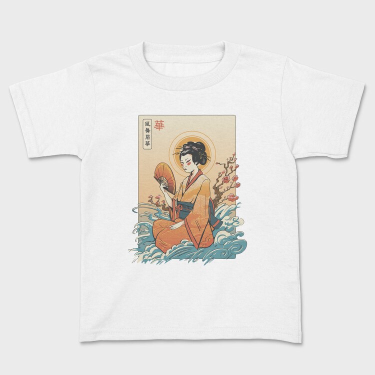 Geisha Waves Japanese Traditional, Tricou Copii