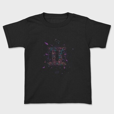 Gemini Floral Zodiac Sign Gemeni, Tricou Copii