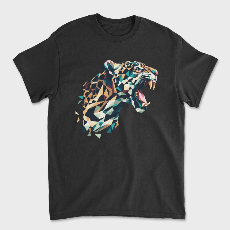 Geometric Jaguar Polygonal, Tricou Barbati (Unisex)