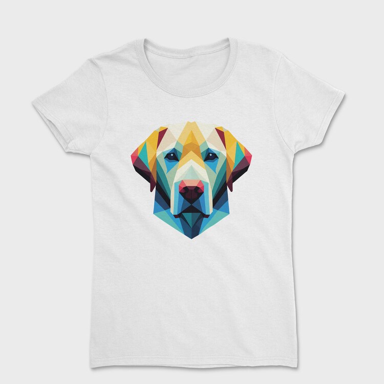 Geometric Labrador Dog Poly, Tricou Femei