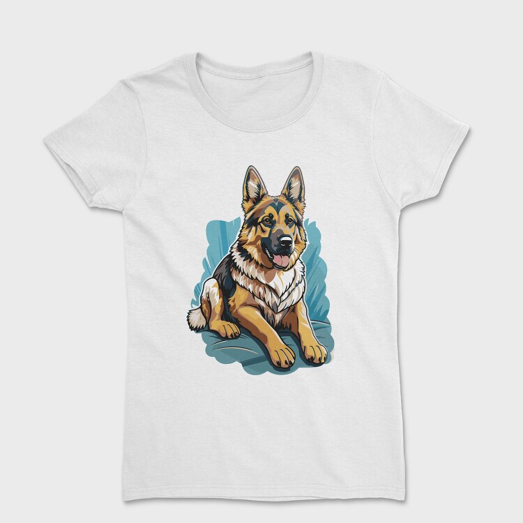 German Shepherd Portrait, Tricou Femei