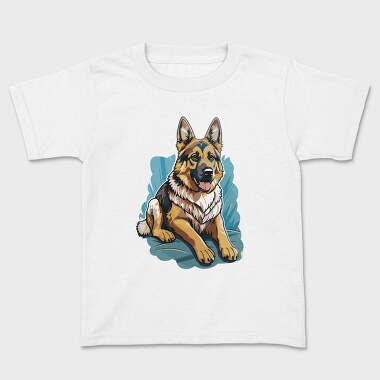 German Shepherd Portrait, Tricou Copii