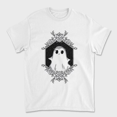 Ghost With Floral Decoration, Tricou Barbati (Unisex)