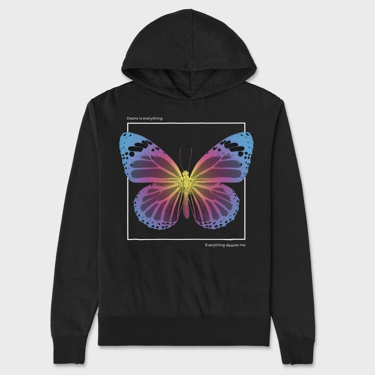 Gradient Butterfly Desire, Hanorac Oversize Barbati (Unisex)