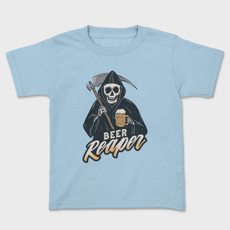 Grim Reaper Drinking Beer Skull, Tricou Copii