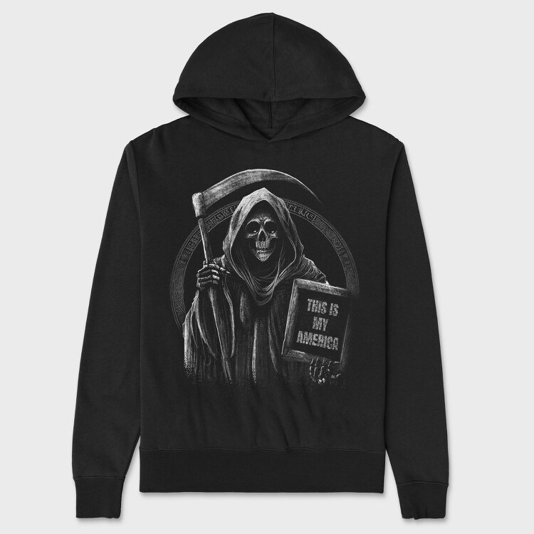 Grim Reaper Humor Sign, Hanorac Oversize Barbati (Unisex)