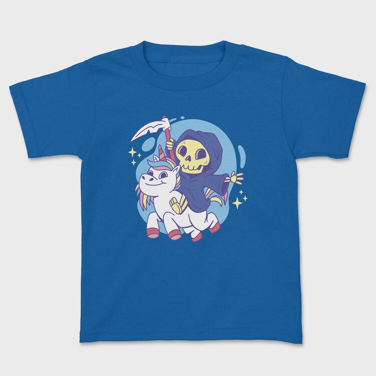 Grim Reaper On Unicorn, Tricou Copii