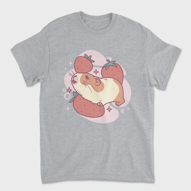 Guinea Pig And Strawberries Kawaii With, Tricou Barbati (Unisex)