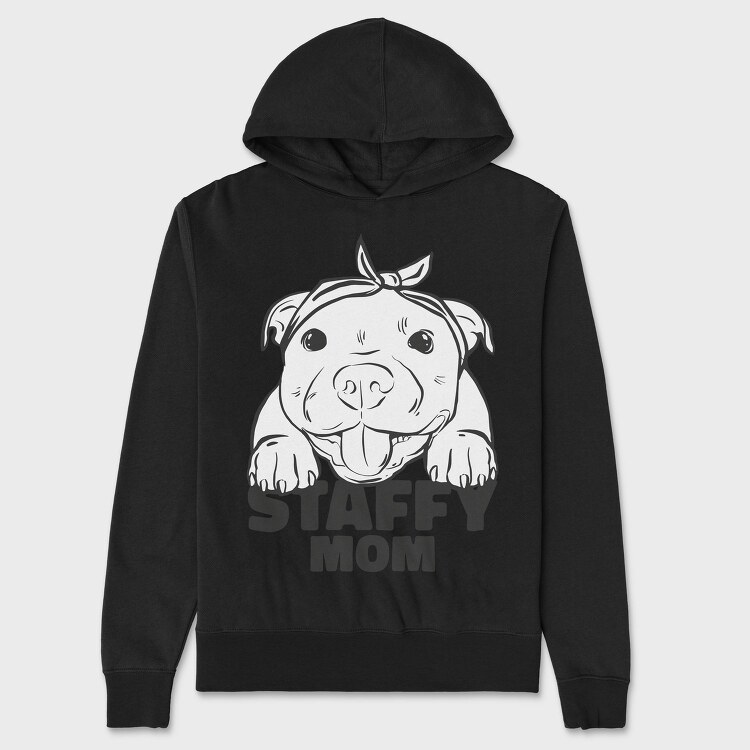 Staffordshire Bull Terrier Cute Staffy Mom, Hanorac Oversize Barbati (Unisex)