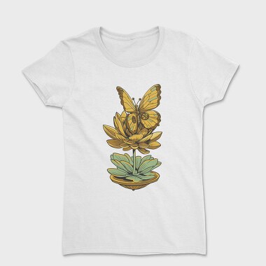 Steampunk Inspired Butterfly Lotus, Tricou Femei