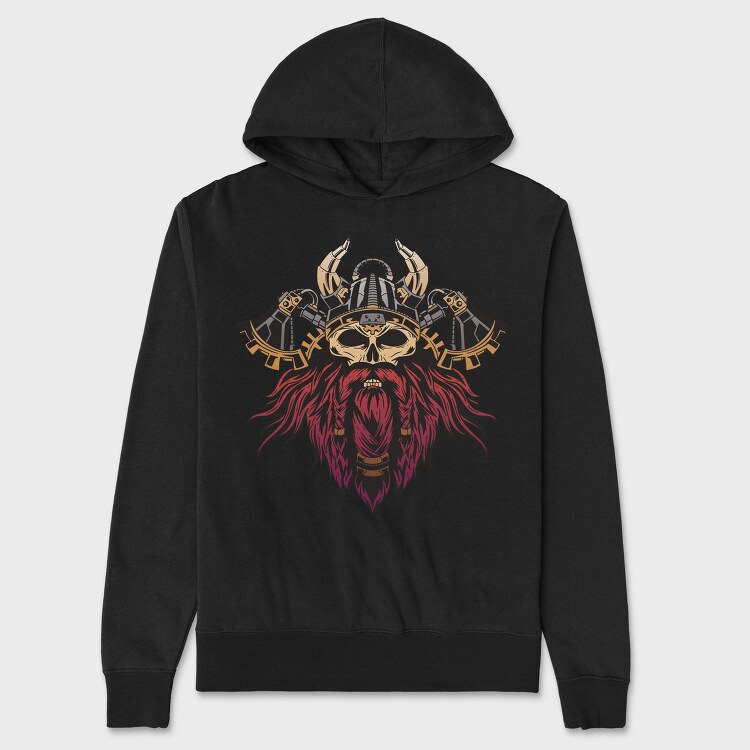Steampunk Viking Skull, Hanorac Oversize Barbati (Unisex)
