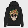 Sugar Skull And Flowers Traditional, Hanorac Oversize Barbati (Unisex)