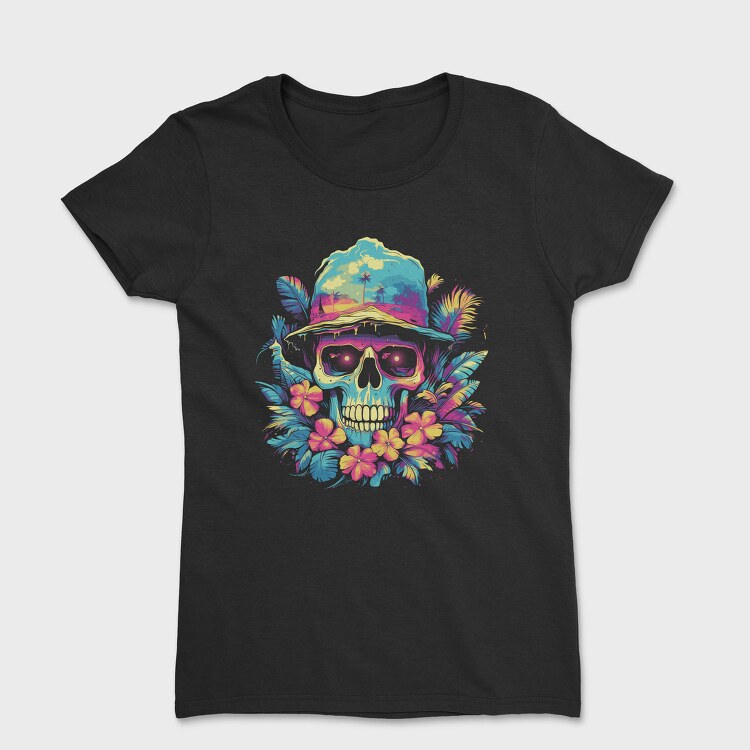Summer Skull Halloween, Tricou Femei