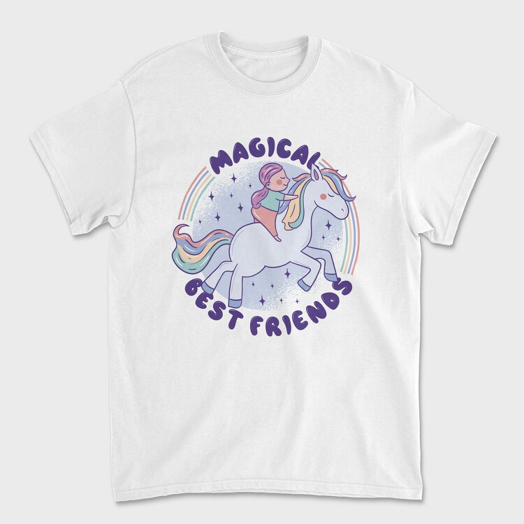 Girl And Pony Best Friend Quote Magical, Tricou Barbati (Unisex)