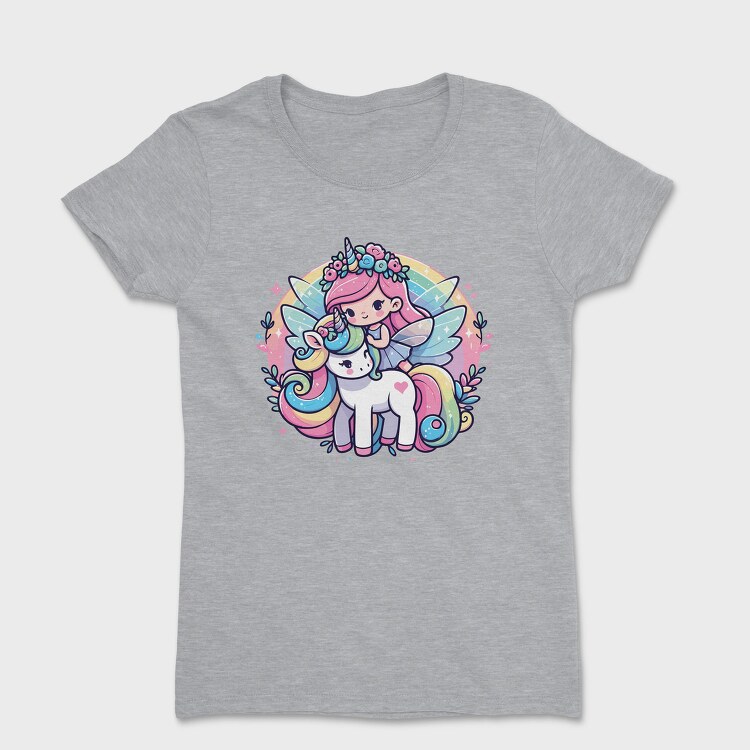 Kawaii Fairy Riding Unicorn, Tricou Femei