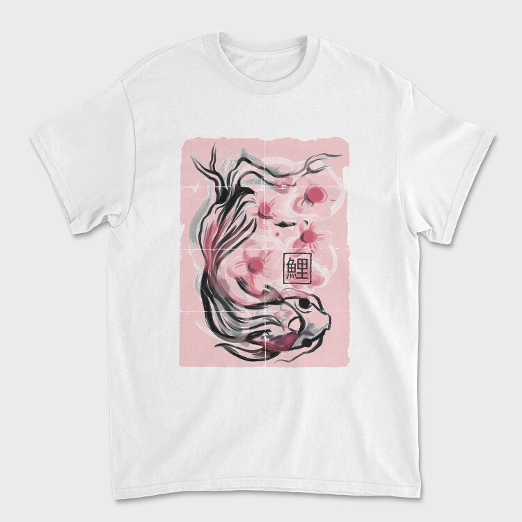 Koi Fish Animal Sakura Flowers, Tricou Barbati (Unisex)