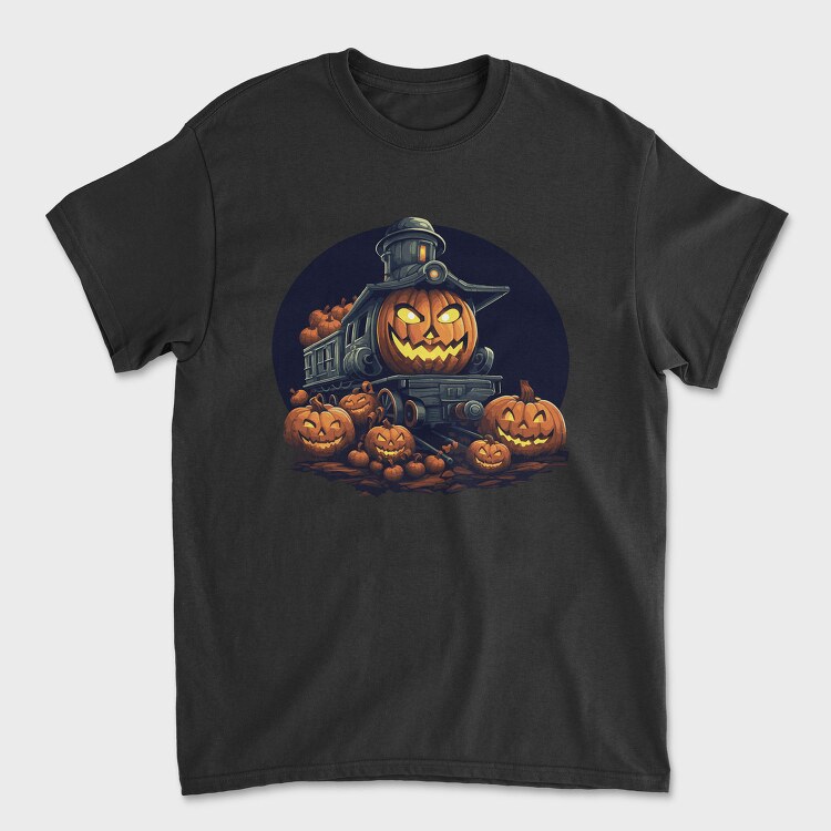 Halloween Pumpkin Train King, Tricou Barbati (Unisex)
