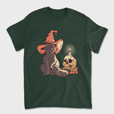 Halloween Witch Cat, Tricou Barbati (Unisex)