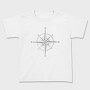 Hand Drawn Compass Rose Illustration, Tricou Copii