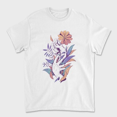 Hands Holding Leaves And Flowers Plants 08, Tricou Barbati (Unisex)