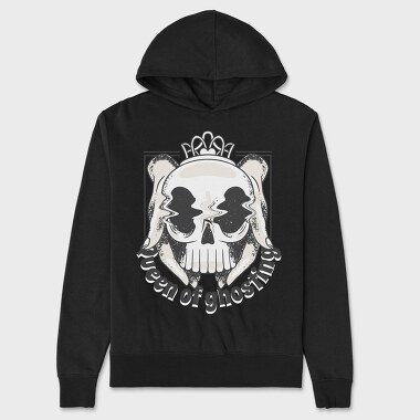 Hands With Skull Queen Of Ghosting Anti Valentines, Hanorac Oversize Barbati (Unisex)
