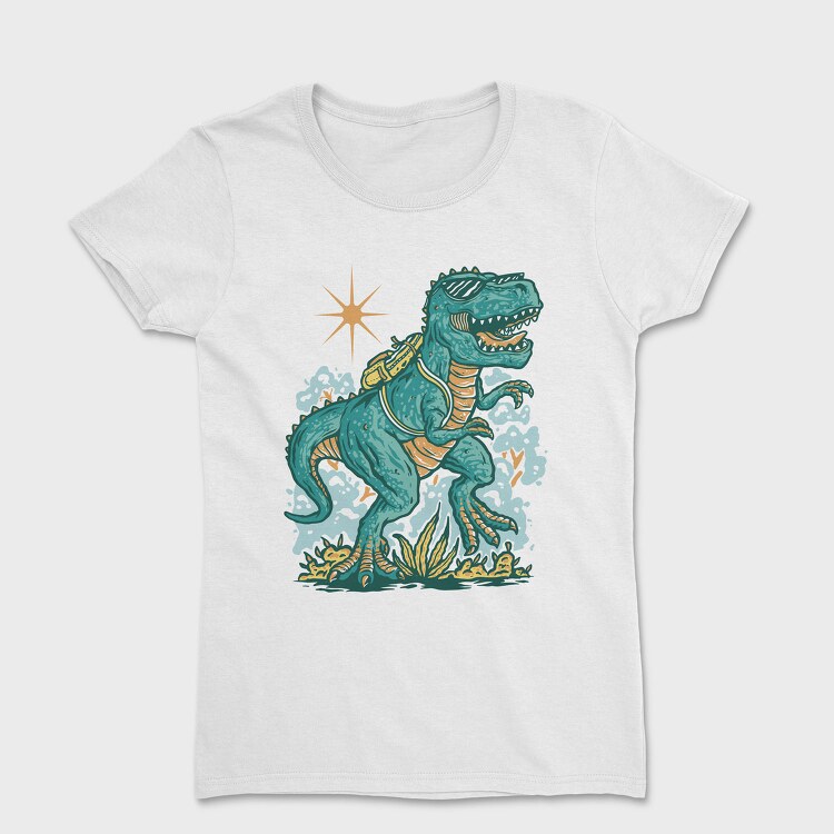 T Rex School Backpack, Tricou Femei