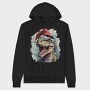 T Rex Wearing A Santa Hat Dinosaur Xmas, Hanorac Oversize Barbati (Unisex)