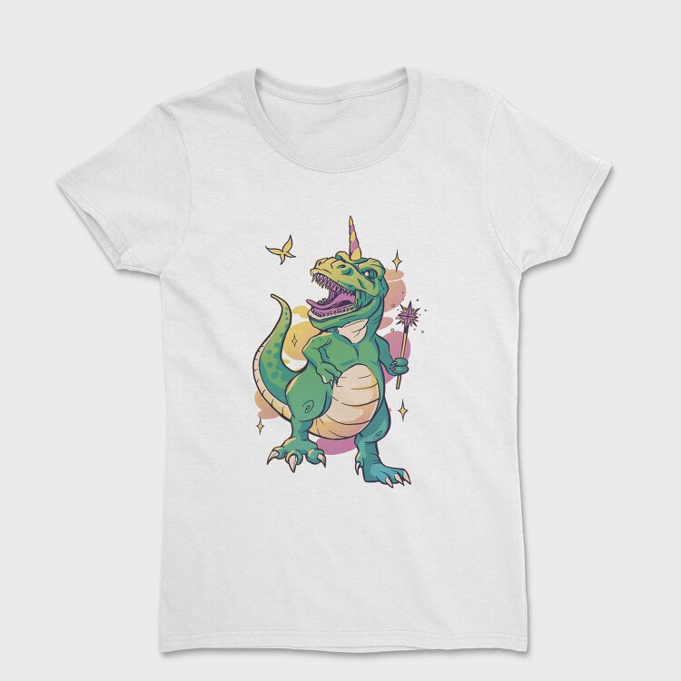 T Rex With Magic Wand Dino Fairy, Tricou Femei