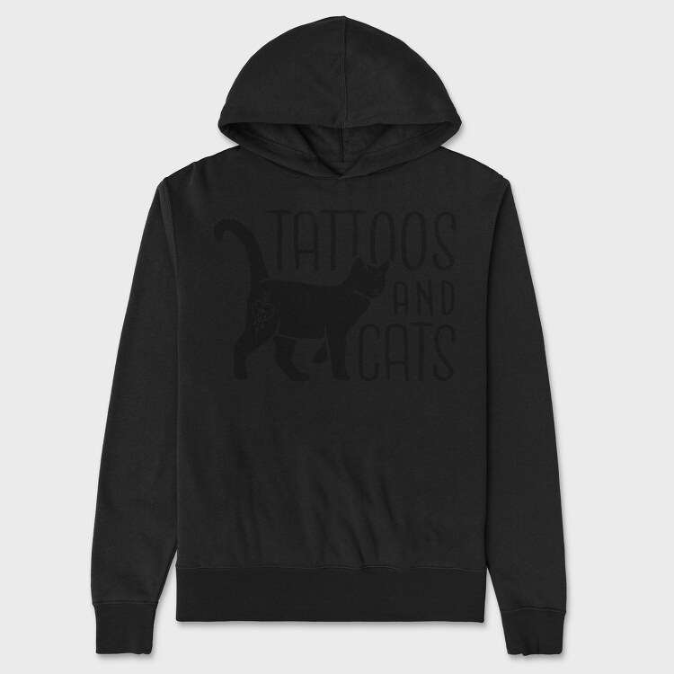 Tattoos And Cats, Hanorac Oversize Barbati (Unisex)