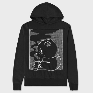 Tea Cat Chalk, Hanorac Oversize Barbati (Unisex)