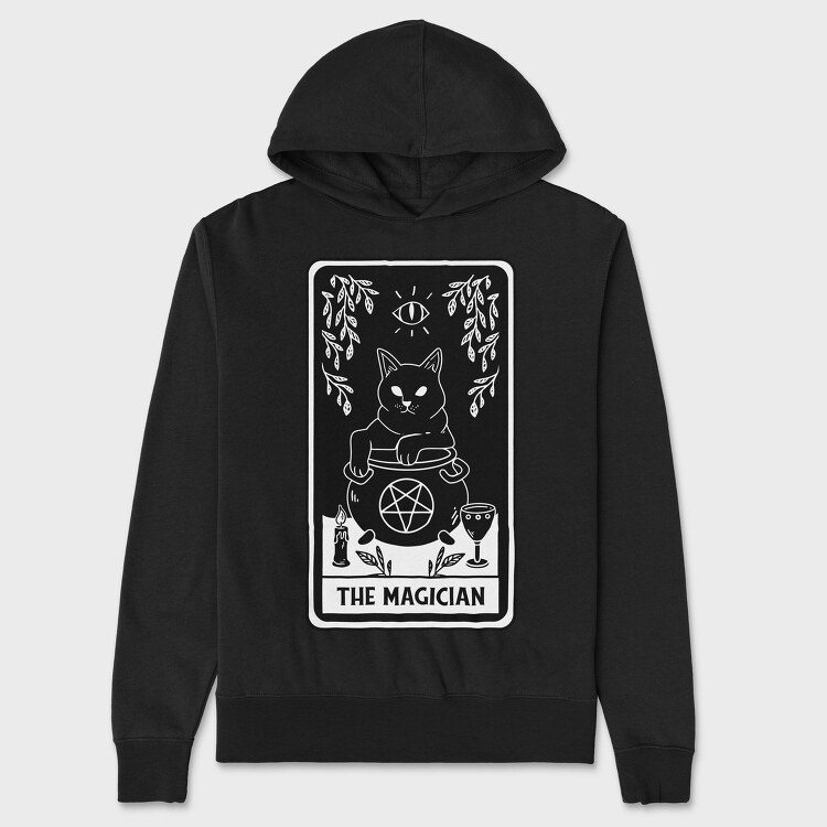 The Magician Tarot Card Cat, Hanorac Oversize Barbati (Unisex)