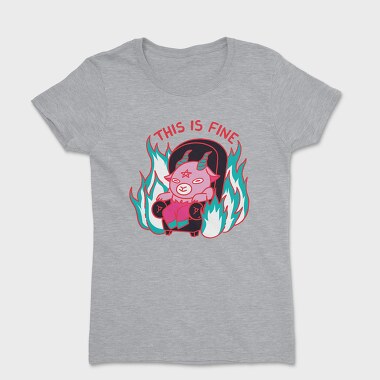 This Is Fine Baphomet Meme, Tricou Femei