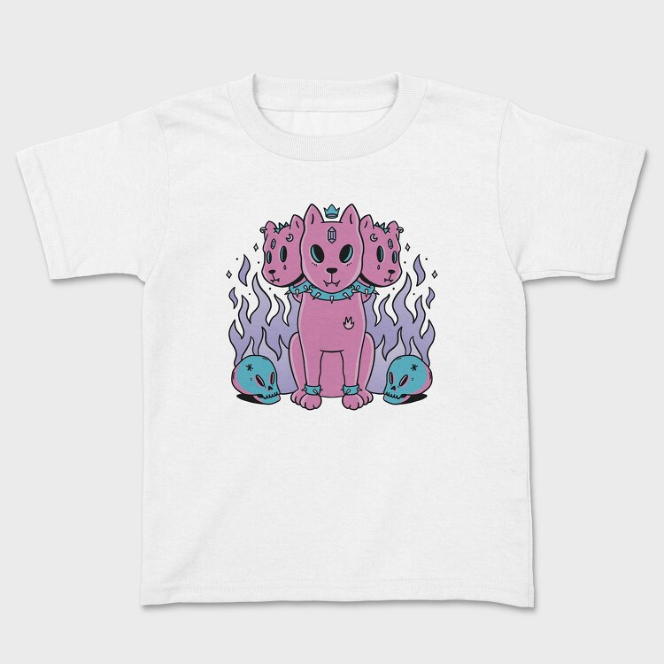 Three Headed Dog Pastel Goth Pink, Tricou Copii
