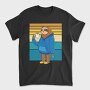 Tired Sloth Drinking Coffee Lazy Retro Sunset, Tricou Barbati (Unisex)