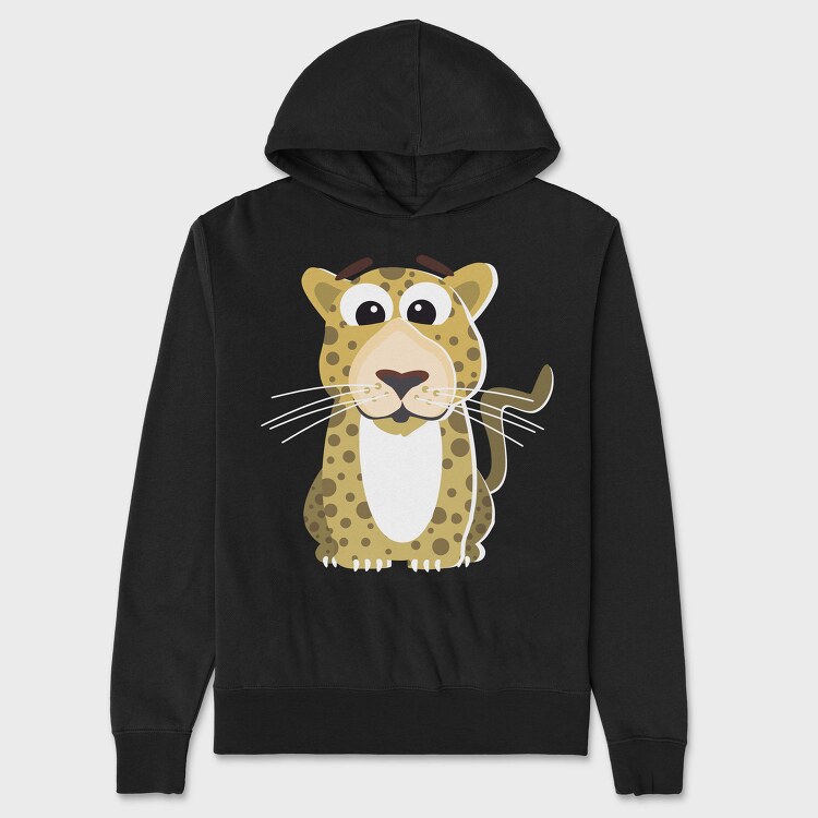 Leopard Cartoon Vibes, Hanorac Oversize Barbati (Unisex)