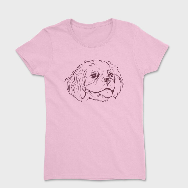 Line Stroke Cavalier Dog, Tricou Femei
