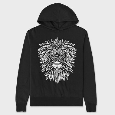 Lion Mandala Psicodelic, Hanorac Oversize Barbati (Unisex)
